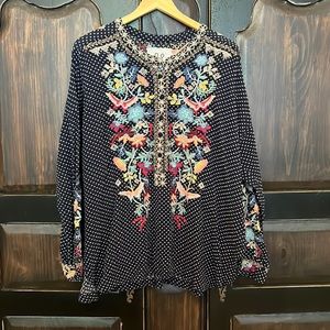 Johnny Was long sleeve size large cotton top